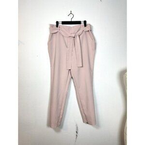 Haven & Blair London Pink Ankle Pants Womens Cropped Tapered Boutique Business L